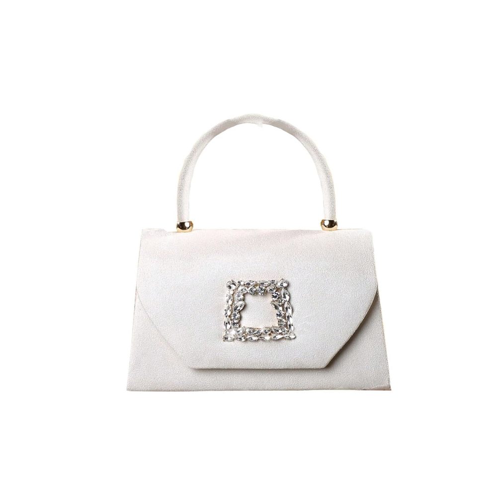 Apricot Glitter Velvet Mini Purse – Sparkly Square Clutch for Evenings